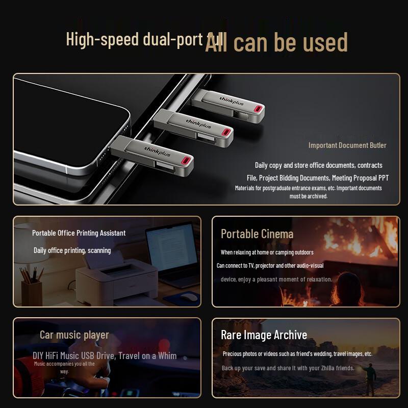 ThinkPlus Lenovo TPU302 Series Dual Interface USB 3.2 Type-C Flash Drive