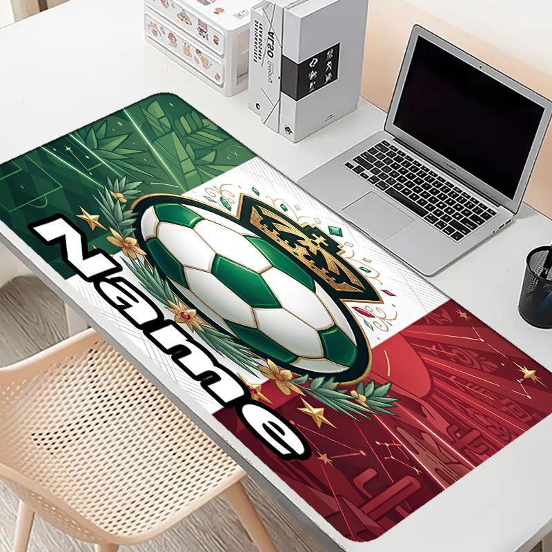 Custom Name Personalized Club Santos Laguna Pattern Mousepad, Laptop PC Desk Mat, Decorative Desk Mat for Home Keyboard Pad Gift