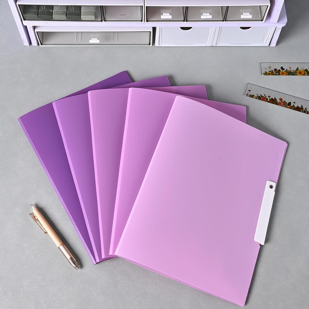 BAYTORY 5Pcs Clear Report Covers with Swing Clip, Report Folder for A4 & Letter Size Paper, Plastic Folders with Clip, Presentation Binder for School