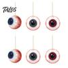 Halloween Wall Hanging 6Pcs Wooden Decoration, Ghost Pumpkin Eyeball Indoor Outdoor Decor Ornament with Rope, Spooky Holiday Party Pendant
