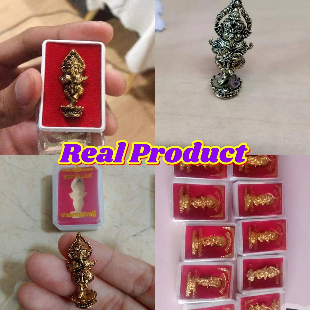 Hinduizm Ganesha Bóg z Głową Słonia Bogaty Statua Czerwone Pudełko z Aksamitu Potężny Amulet Sukcesu Błogosławieństwa Biżuteria Vintage Prezenty Chroni Zdrowie Szczęśliwy