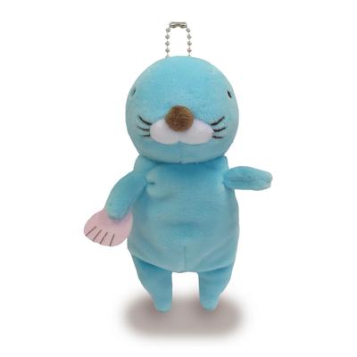 Morisaka Global Mochibonobono Mini 6 X 6 X 13cm Light Blue Stuffed Animal Mascot with Ball Chain Mochi Series MOBO-0120