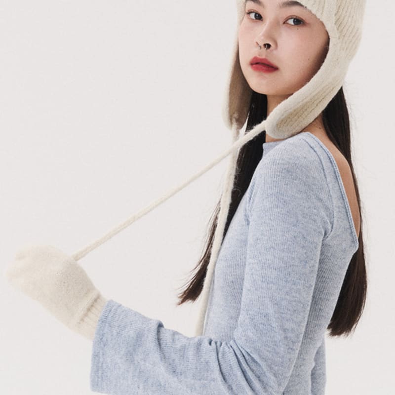 

QUAFE ЩЕНОК НАУШНИКИ ШАПКА_слоновая кость FREE