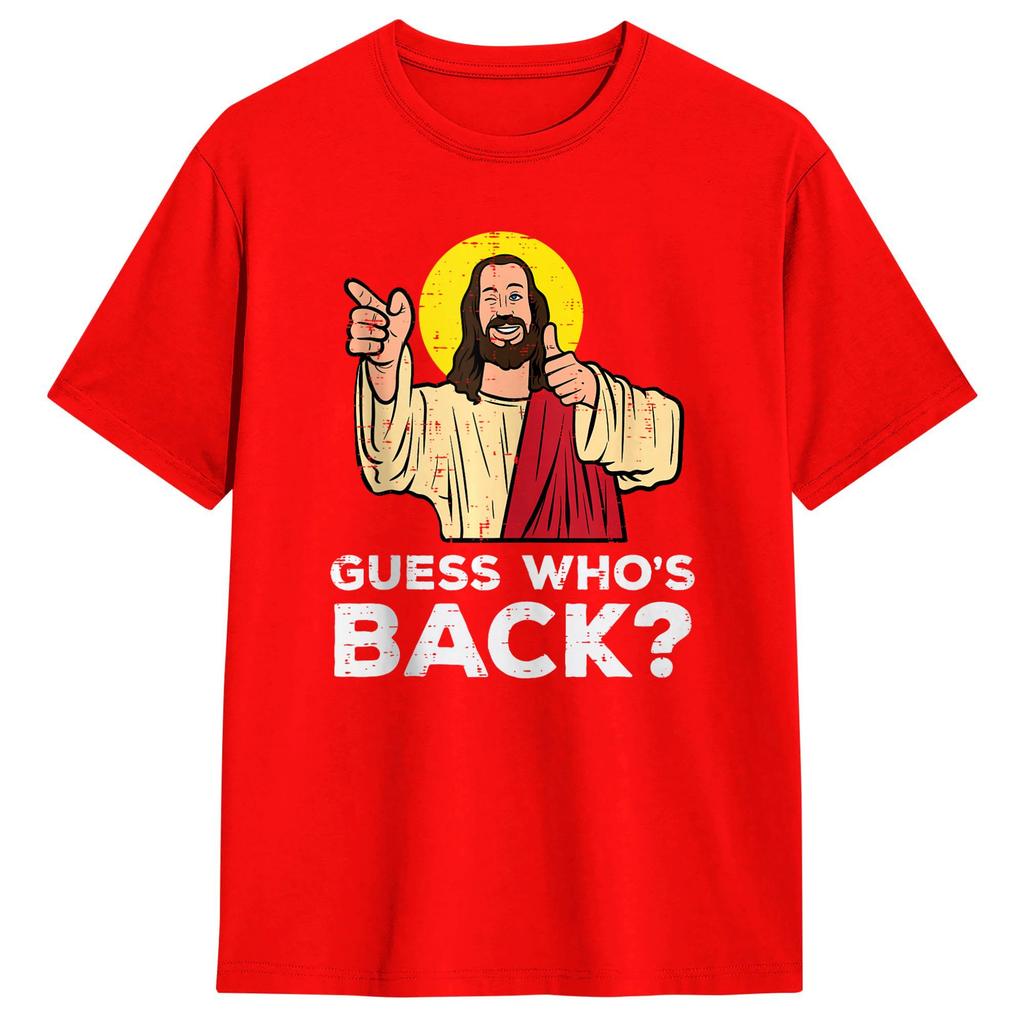 Easter Guess Whos Back Jesus Funny Religious TShirt Summer Trending TShirts Men Cotton O Neck 4XL 5XL Clothing Streetwear Tops