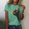 3D Printed Cute Animal Cat Print Women's Casual Round Neck Short Sleeved T-shirt