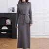 Fashion Trend Knitted Vest Dress Two-piece Set Autumn and Winter New Temperament Elegant Wind Sweater Suit Women
