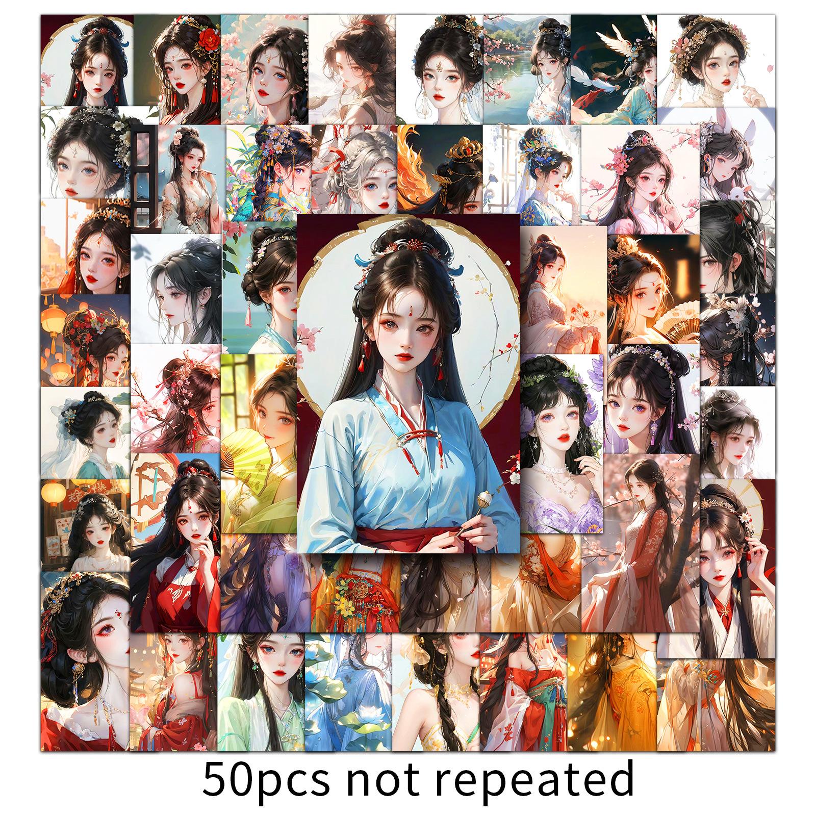 

50 Картинок Девушки в Древнем Стиле, Персонализированные, Креативные, Водонепроницаемые, Декоративные, Набор Водных Стаканов, Чемодан, Чехол для Планшета/Мобильного Телефона, Компьютерные Наклейки