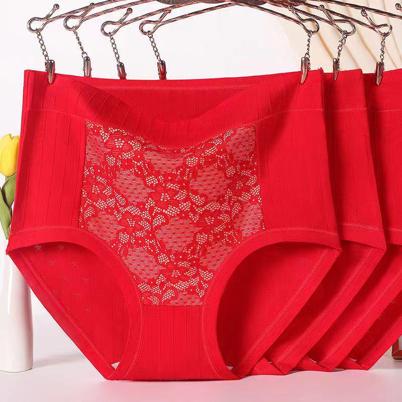 Middle-Aged Women's High Waist Pure Cotton Plus Size Briefs