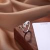 Anello Gatto Geometrico Europeo & Americano, Design Aperto Regolabile, Ornamento Animale Lavorato a Maglia per Dita.