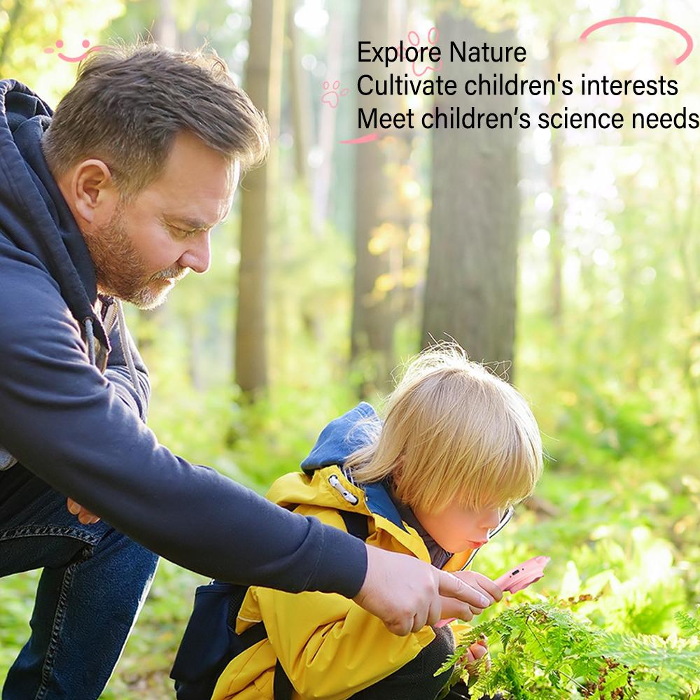 Children Electronic Microscope Handheld 500x Magnifying Digital Microscope for Kids Educational Science Toys With Silicone Case