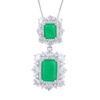 S925 Silver Needle Popular Simulation Jewelry Accessories Set Emerald Three-piece Fashion Women's