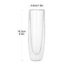 2pcs Double Walled Champagne Flute 150ml Stemless Mimosa Glasses for Bar Party Wedding Home