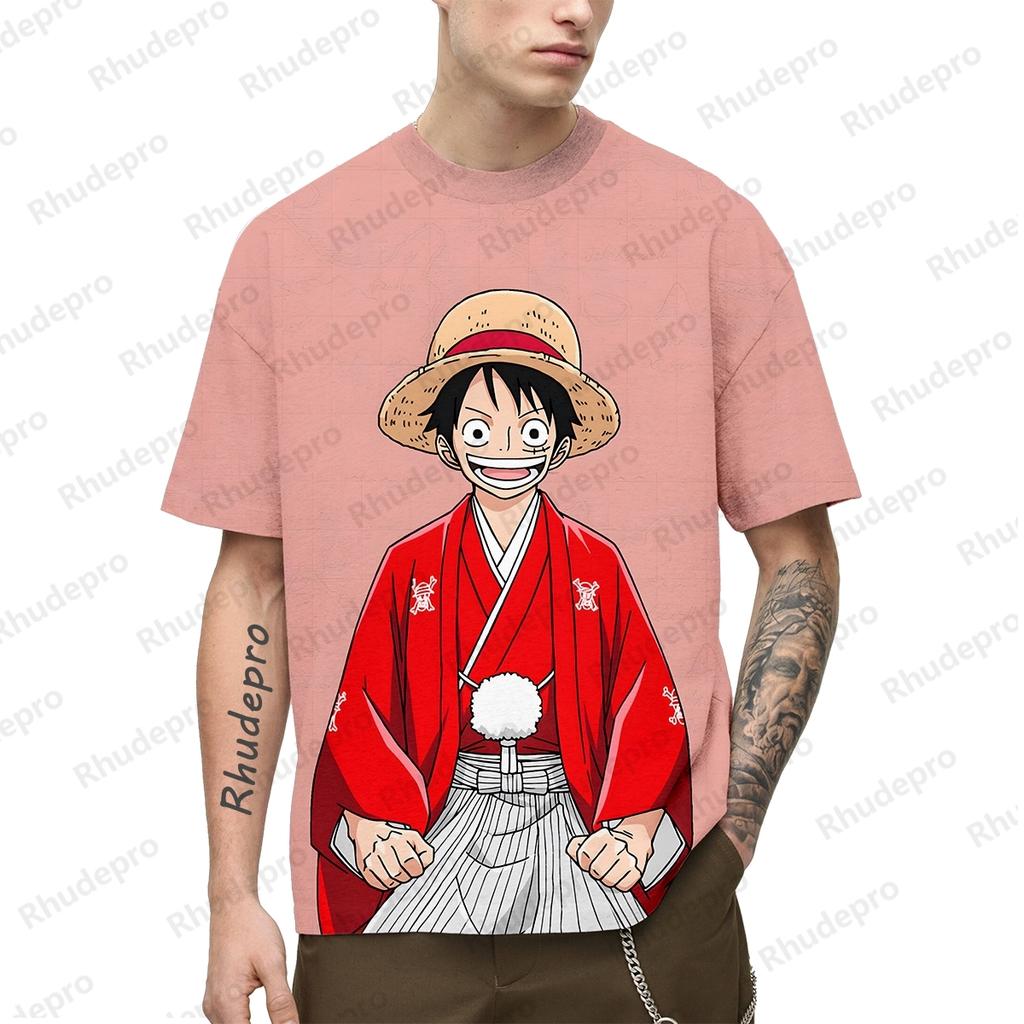 2025 Popular Anime  T-Shirt 3d Japan Men Short Sleeve One Piece Luffy Shirt Printed Men's Cosplay Clothing Tops