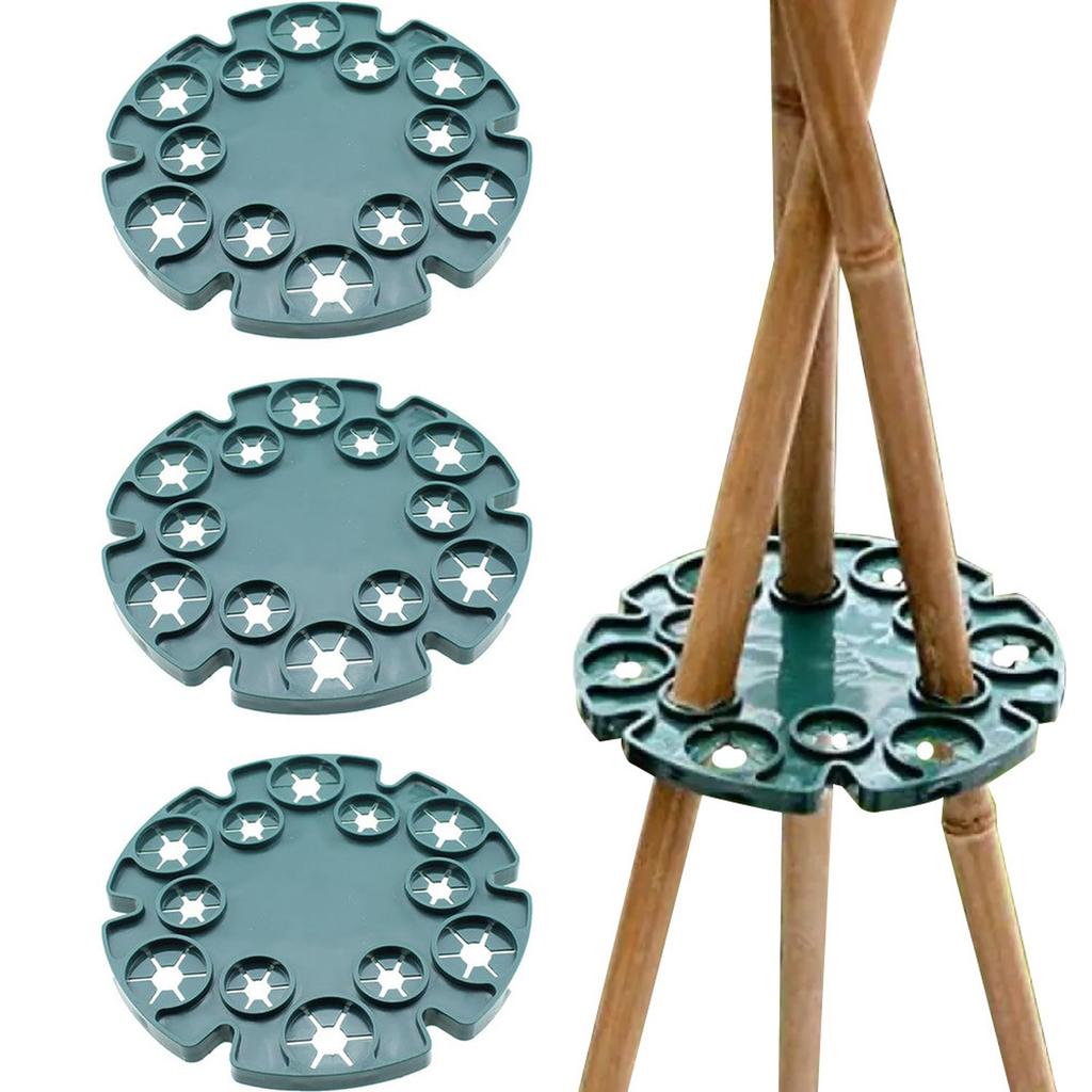 , Tray For Gardens, Plastic-coated Steel Pipe Fixed Bracket For Plant , Green Round Disc Flower Suppor