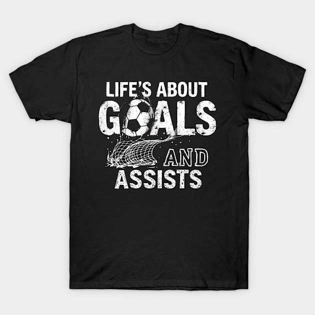 Men Black Print T-shirt Cool Net Soccer Goal Ball Life S Is About Goals And Assists No-Cut Transfer Paper Print Cotton Tshirt 3XL чёрный