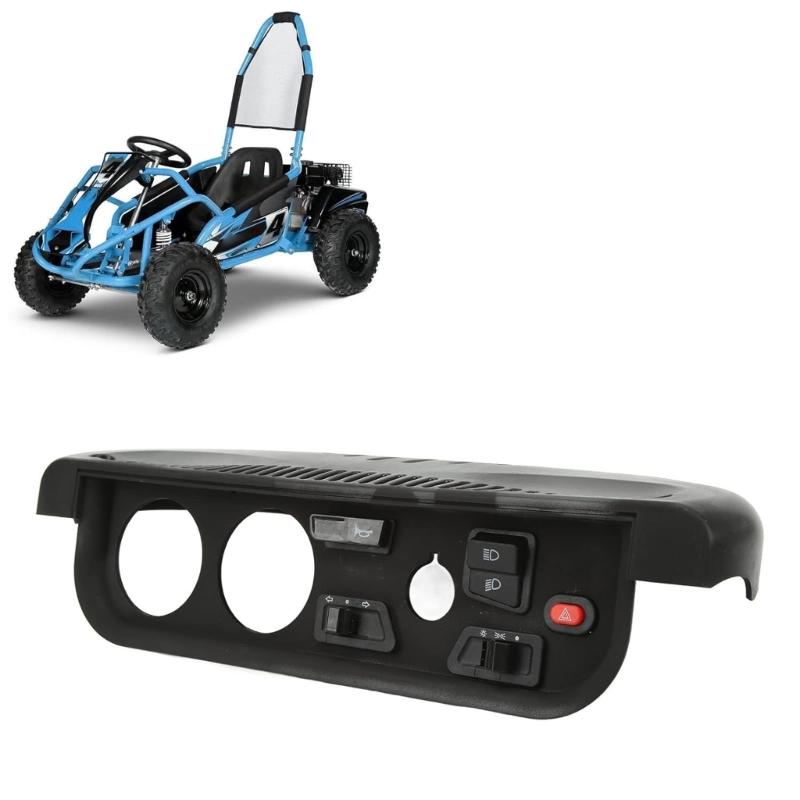 50cc to 250cc Instrument Panel Housing, Black Plastic Front Panel Cover with Round Openings for Go Kart Trim Repair Work and Service