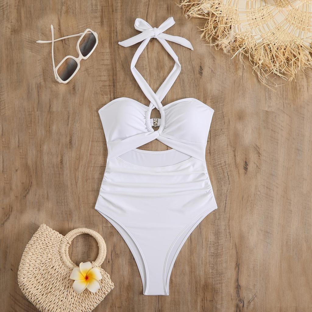 2025 European & American Sexy Tie-up One-piece Swimsuit Bikini