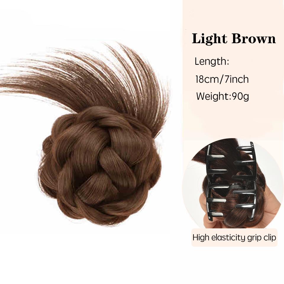 Lockiger Zopf für Mädchen, Chignon, synthetischer Haarring zum Einclipsen, zum Aufwickeln, unordentlicher Dutt, Pferdeschwanz, glattes Haargummi, flauschiges falsches Haarteil
