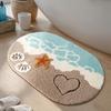 Summer Wave Beach Carpet Bathroom Absorbent Mat Bathtub Foot Mat Easy To Clean Waterproof Carpet Bathroom Mat Decoration