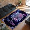 Cosmic Theme Crystal Velvet Floor Rug Personalized Custom Name Text Warm Carpet Home Decoration