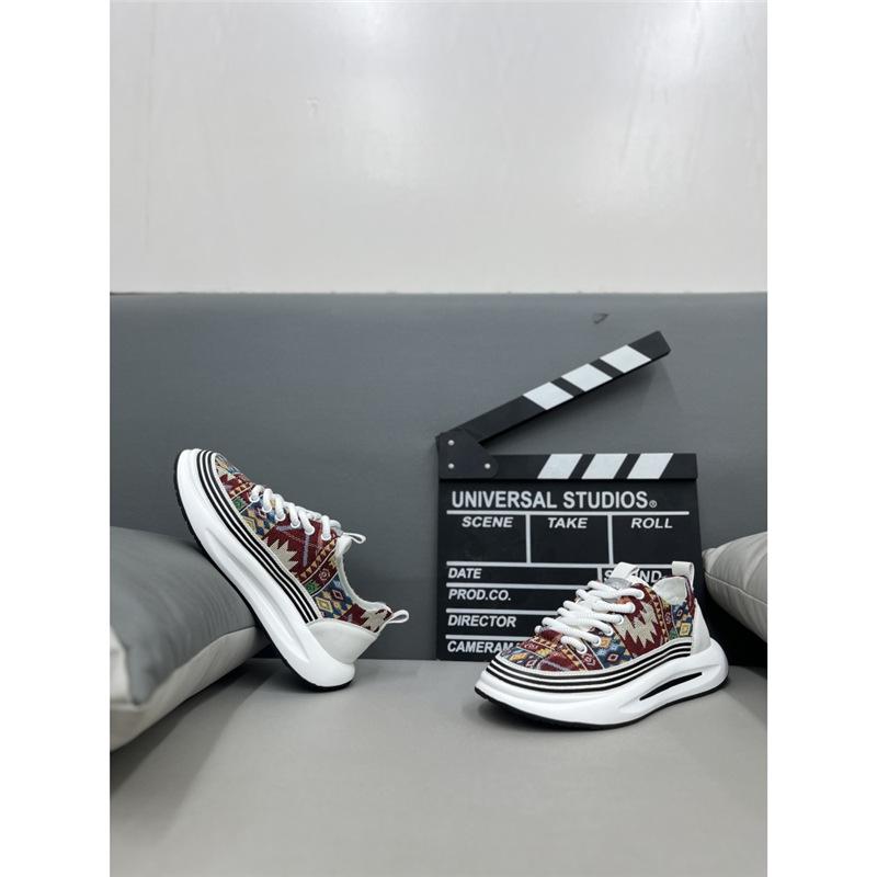 Summer new breathable embroidery thick-soled comfortable mid-top casual trendy shoes xs