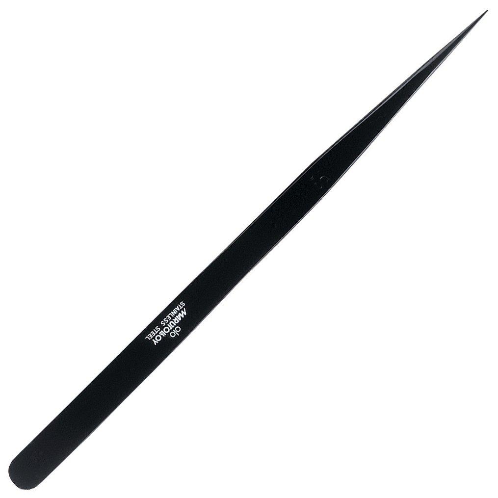 

Maruto Hasegawa Kosakusho Keiba Cation Coated Tweezers Slim SS Black TS-S-I