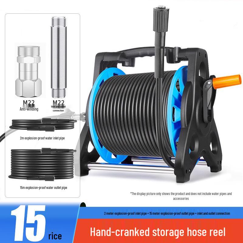 High-Pressure Water Hose Reel & Storage Rack for Car and Household Cleaning