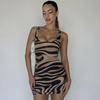 Q298DS Women's Spaghetti Strap Sexy Print Dress
