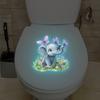 Glow-In-The-Dark Cute Elephant Toilet Sticker Self-Adhesive Removable Decal For Car Bedroom Living Room Toilet Seat Lid