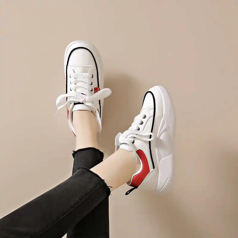 Fashion Plataform Ecoleather Women's Shoes Size 43 44 45 Casual Snekars For Women Ergonomic Sneakers Woman Sports New Arrival