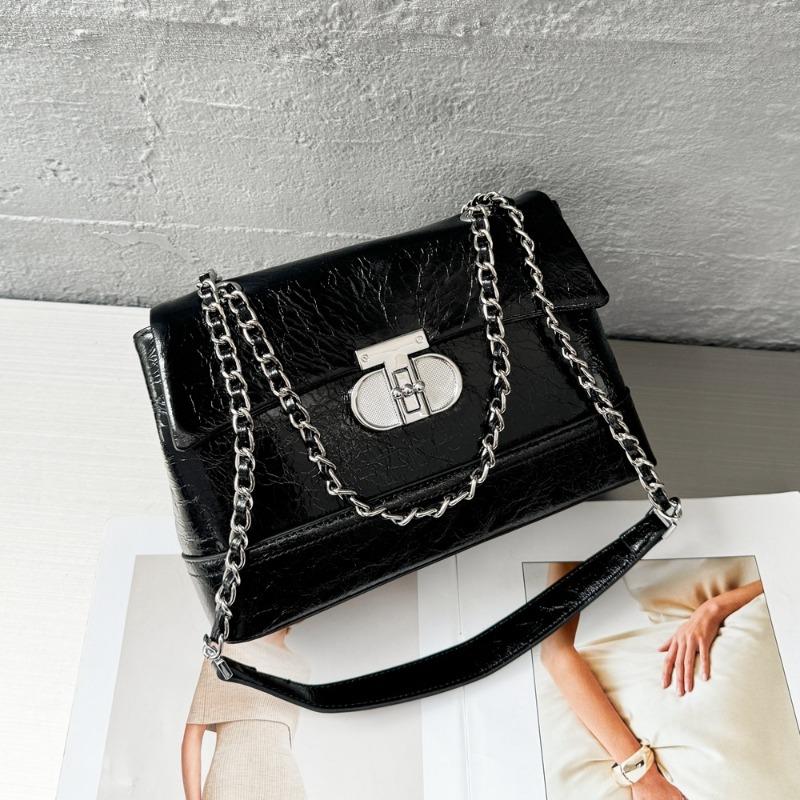 Premium Sense Small Fragrance Chain Small Square Bag Single Shoulder Armpit Top Layer Cowhide Bag for Women
