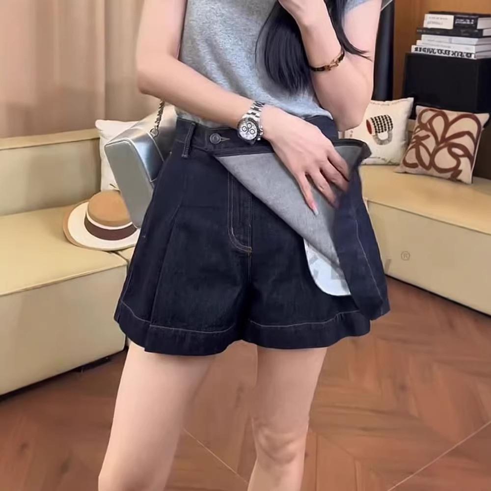 Denim Skirt For Women With High Waist And Button Details For Casual Streetwear