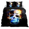 Lucifer Morningstar Set Copripiumino Satanico Set Biancheria da Letto Satanica Dimensioni Matrimoniali Queen Size, Copripiumino Trapuntato Gotico con Teschio