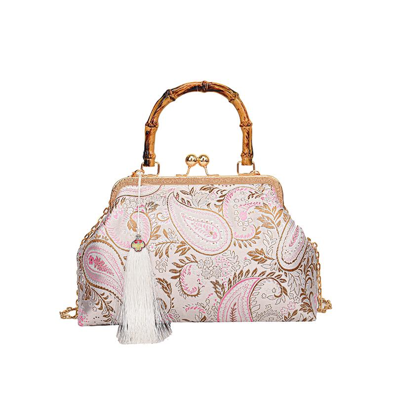 Wooden bags for women designer vintage bags fringe shoulder bag for ladies crossbody bag with chain