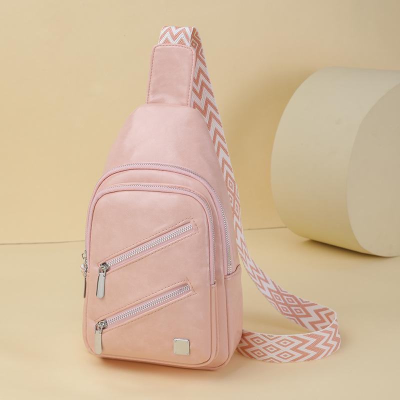 New fashionable and versatile women's breast bag, mobile phone bag, shoulder bag, large-capacity travel and leisure oblique span bag.
