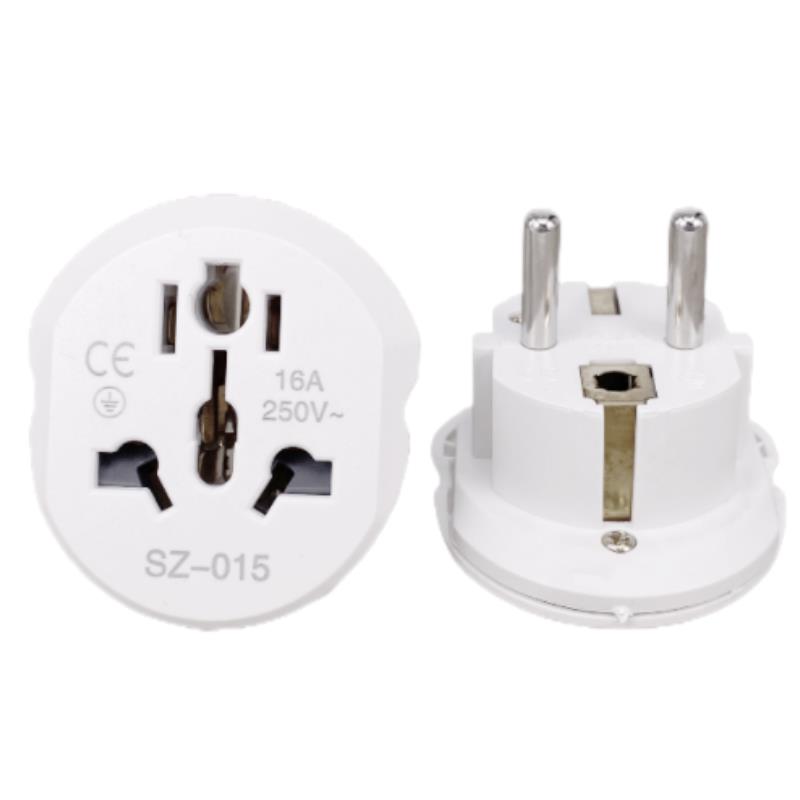 Universal EU Plug Converter FR AU US UK CN To EU Travel Adapter High Quality Home Plug Adapter 16A 250V Wall AC Electric Socket