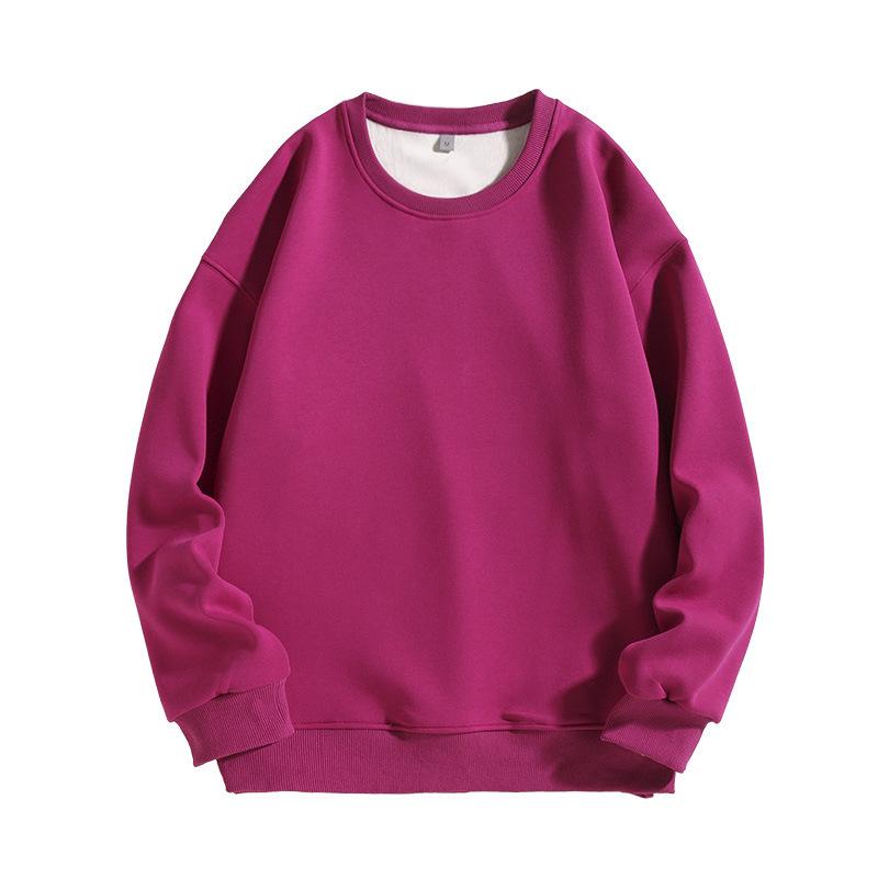 Men's Women's 100% Cotton Oversized Winter Clothes Plus Velvet Top Blouse Long Sleeve T-Shirts Pullovers Sweatshirts For Men