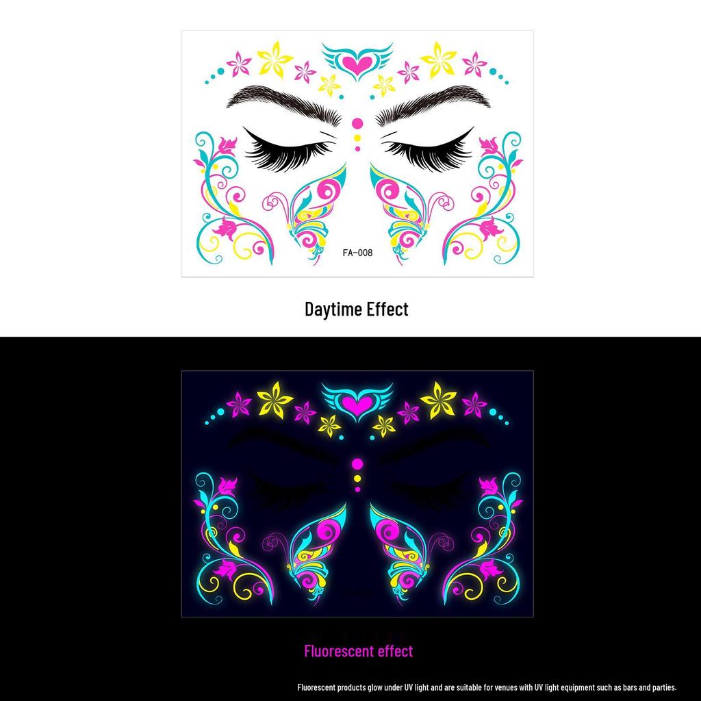Creative Fluorescent Waterproof Full Arm and Face Tattoo Sticker