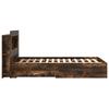 Bed Frame with Storage Space Smoked Oak 120 x 190 cm