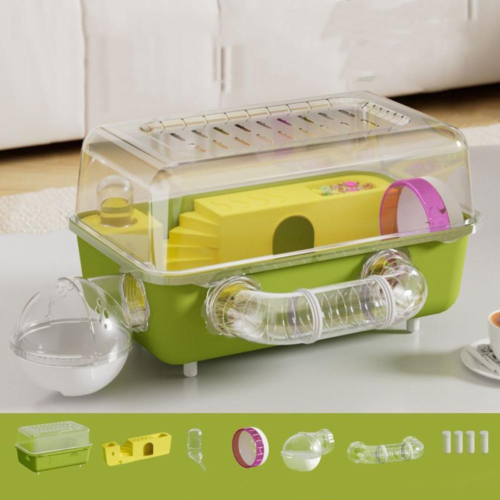 Double Clear Hamster Cage Panoramic View Hamster Luxury Villa Pet Habitat For Hamsters Hedgehogs