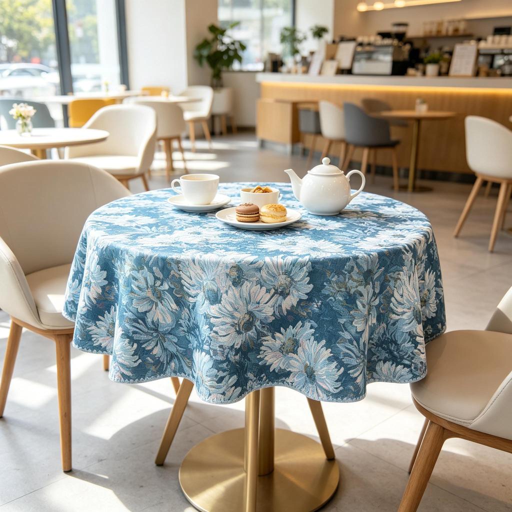 Dining Room Coffee Table Home Interior Decor  Small Cotton Material Soft Fabric Round Tablecloth