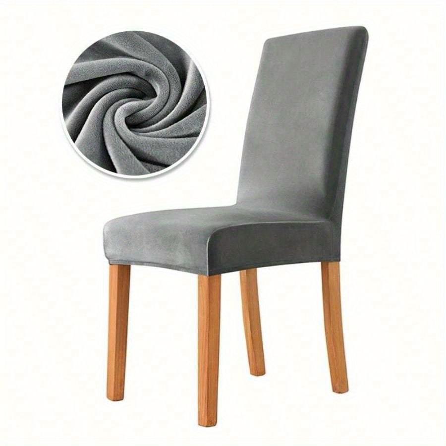 1Pc Velvet Fabric Chair Cover Super Soft Chair Covers for Dining Room Luxurious Office Seat Cases Stretch for Banquet