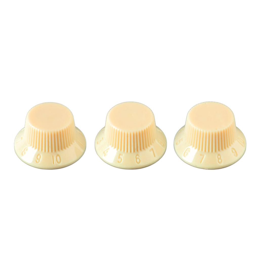 3 Stück Gitarren-Reglerknopf 1 Lautstärke 2 Ton passend Top Kunststoff Set Kit Instrument Zubehör Ersatz Gelb