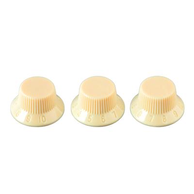 3Pcs Guitar Control Knob 1 Volume 2 Tone Fit Top Plastic Set Kit Instrument Accessory Replacement Yellow