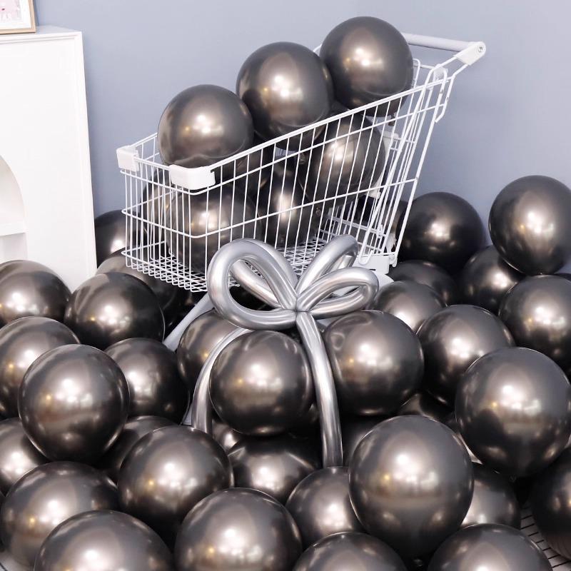 Metallic Silver & Purple Sequin Balloons for Events & Celebrations