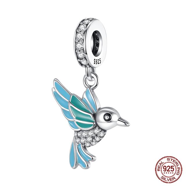 Fashion 925 Silver Colorful Butterfly Dragonfly Hummingbird Spring Series Charms Beads Fit Fasion 925 Bracelet Jewelry