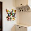 Metal Butterfly Wall Art Decor with Floral Pattern Decorative Iron Artwork for Living Room Bedroom Office Wall Hanging Sculpture