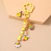 Cute Bee Flower Keychain Women Kawaii Honey Bee Enamel Charm Car Key Chain Bag Backpack Pendant Accessories Keyring Decoration