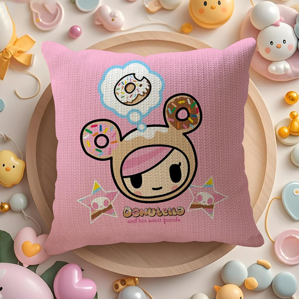 Japan Tokidoki Creative Cushion Cover Linen Organic Fabric Double-Sided Printing Breathable Pillow Case Sofa Home Decor Gift
