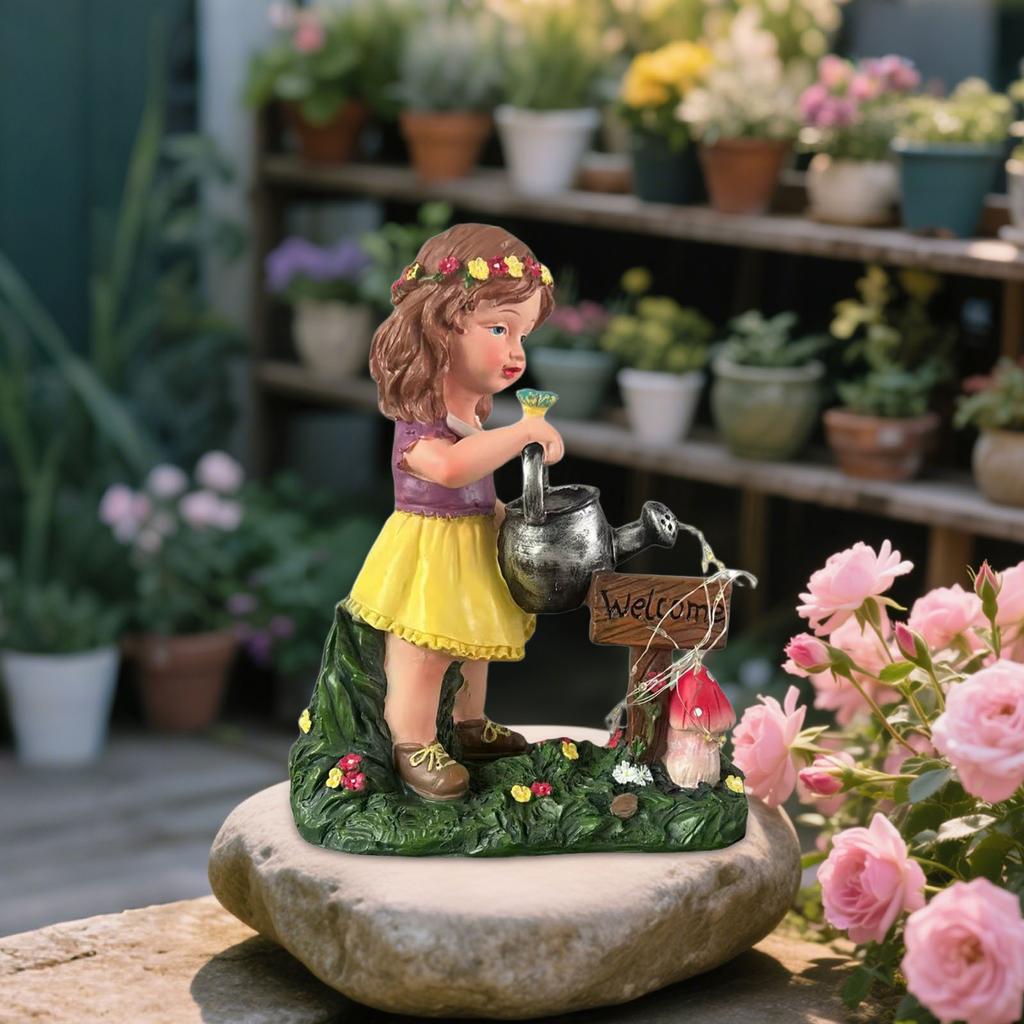 Courtyard Decoration Outdoor Garden American Country/ Gardening Decorations Cartoon Resin Figure Girl Ornaments